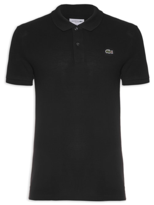Polo Masculina Slim Fit Em Petit Piquet - Preto