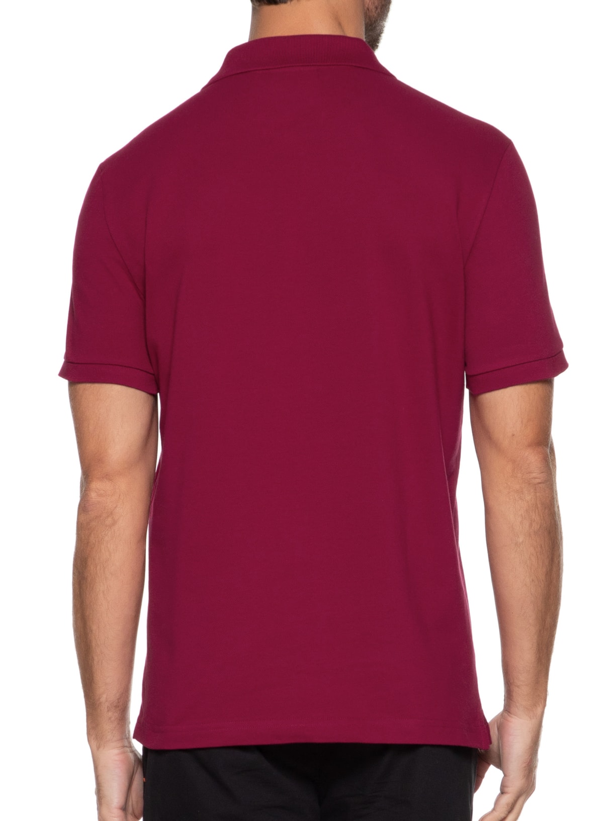 Polo Masculina Slim Fit Em Petit Piquet Vermelho  Lacoste