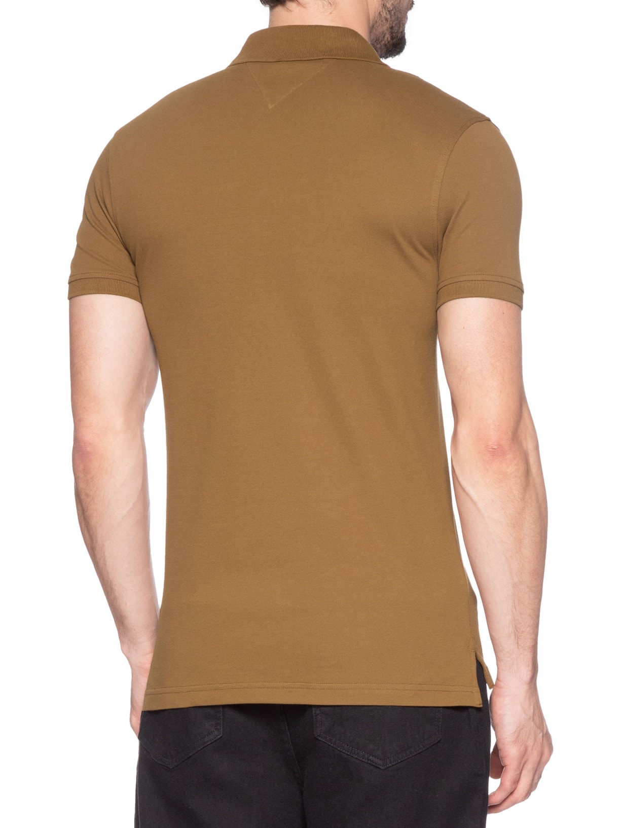 Polo Masculina Slim Fit Im 1985 Marrom Tommy Hilfiger