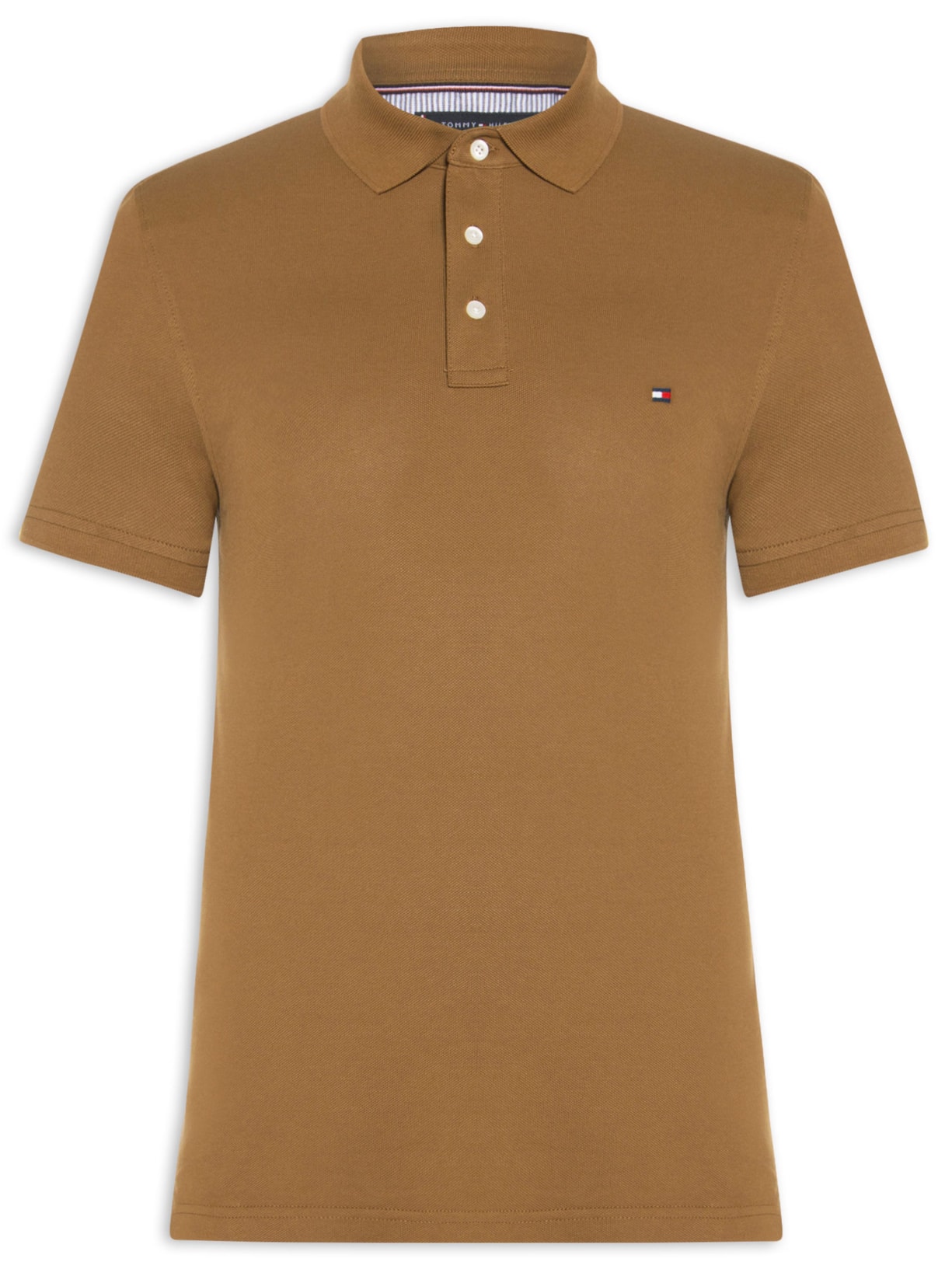 Polo Masculina Slim Fit Im 1985 Marrom Tommy Hilfiger