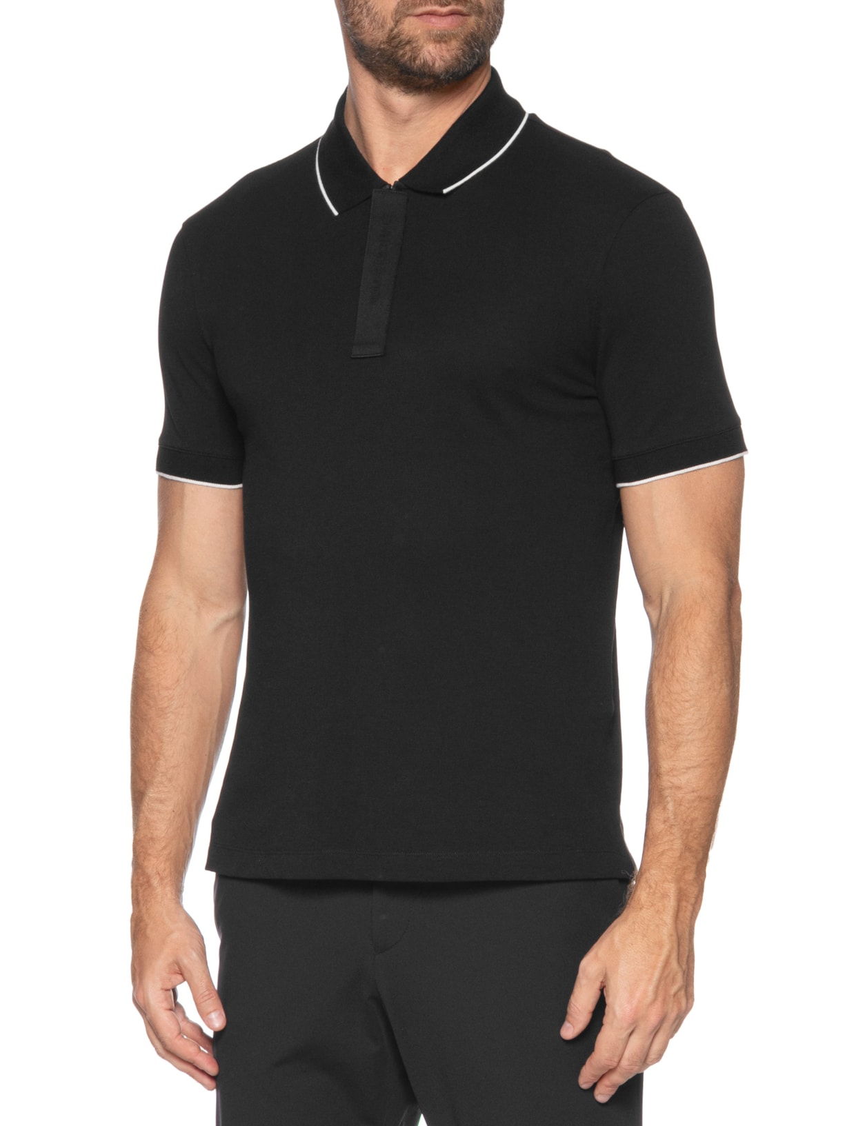 Polo Masculina Slim Fit Jersey Preto Armani Exchange