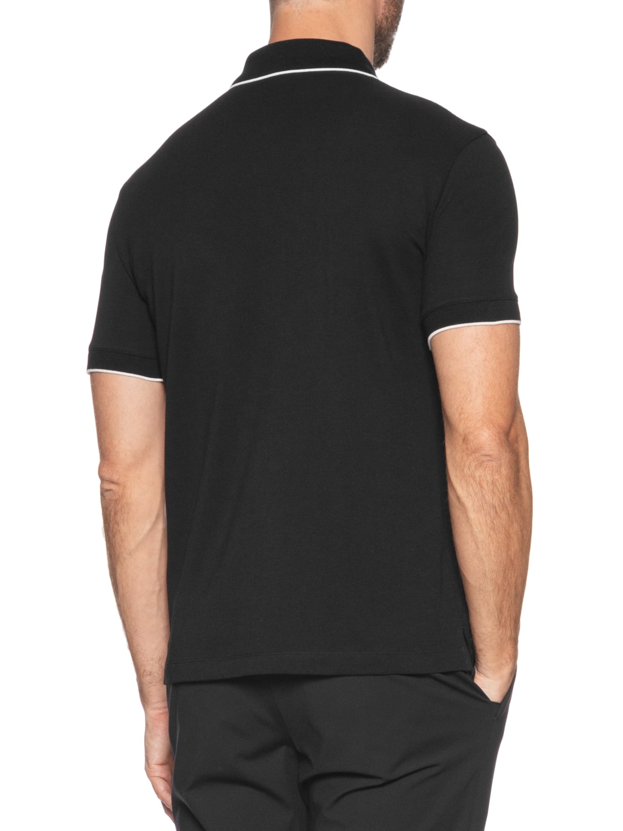Polo Masculina Slim Fit Jersey Preto Armani Exchange