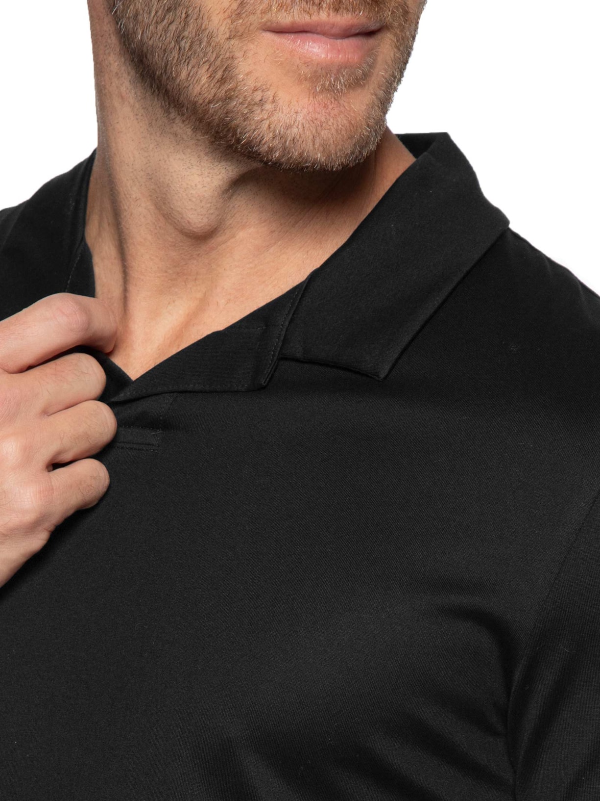 Polo Masculina Slim-Fit Johnny Collar Dimerspolo Preto Hugo