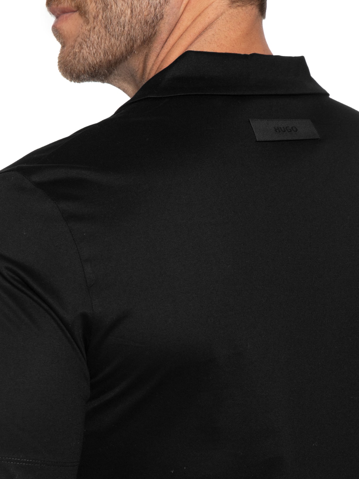 Polo Masculina Slim-Fit Johnny Collar Dimerspolo Preto Hugo