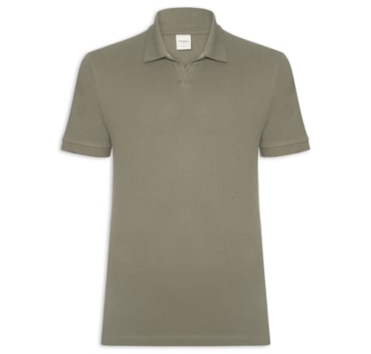 Polo Masculina Slim Fit Malha Texturizada - Verde