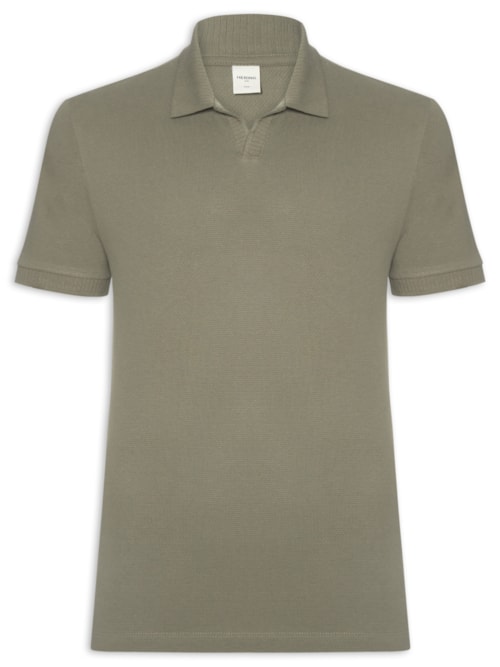 Polo Masculina Slim Fit Malha Texturizada - Verde