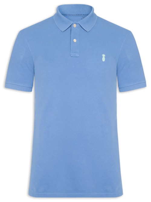 Polo Masculina Slim Fit Summer Em Piquet - Azul