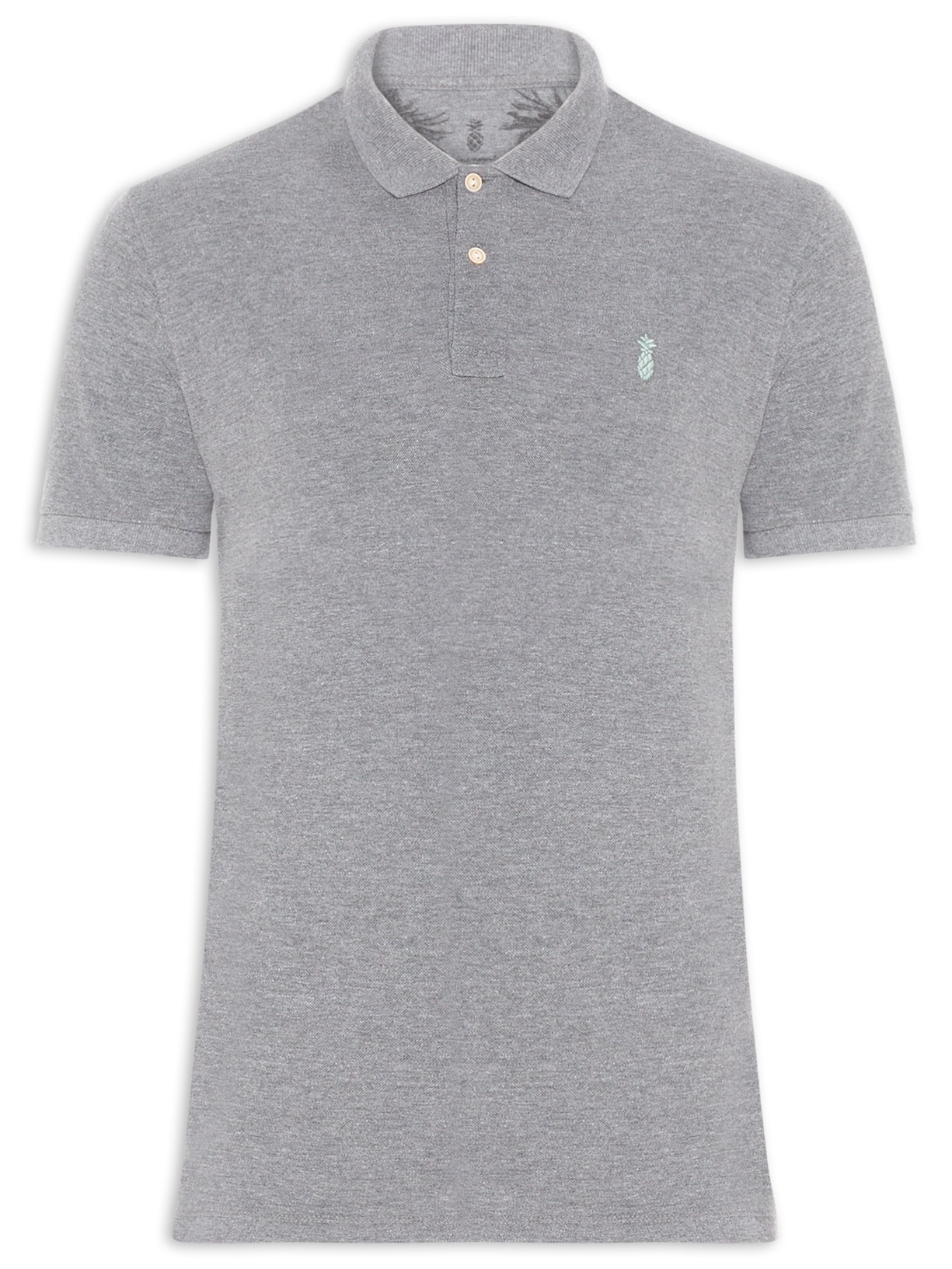 Polo Masculina Slim Fit Summer Em Piquet De Algodão - Cinza