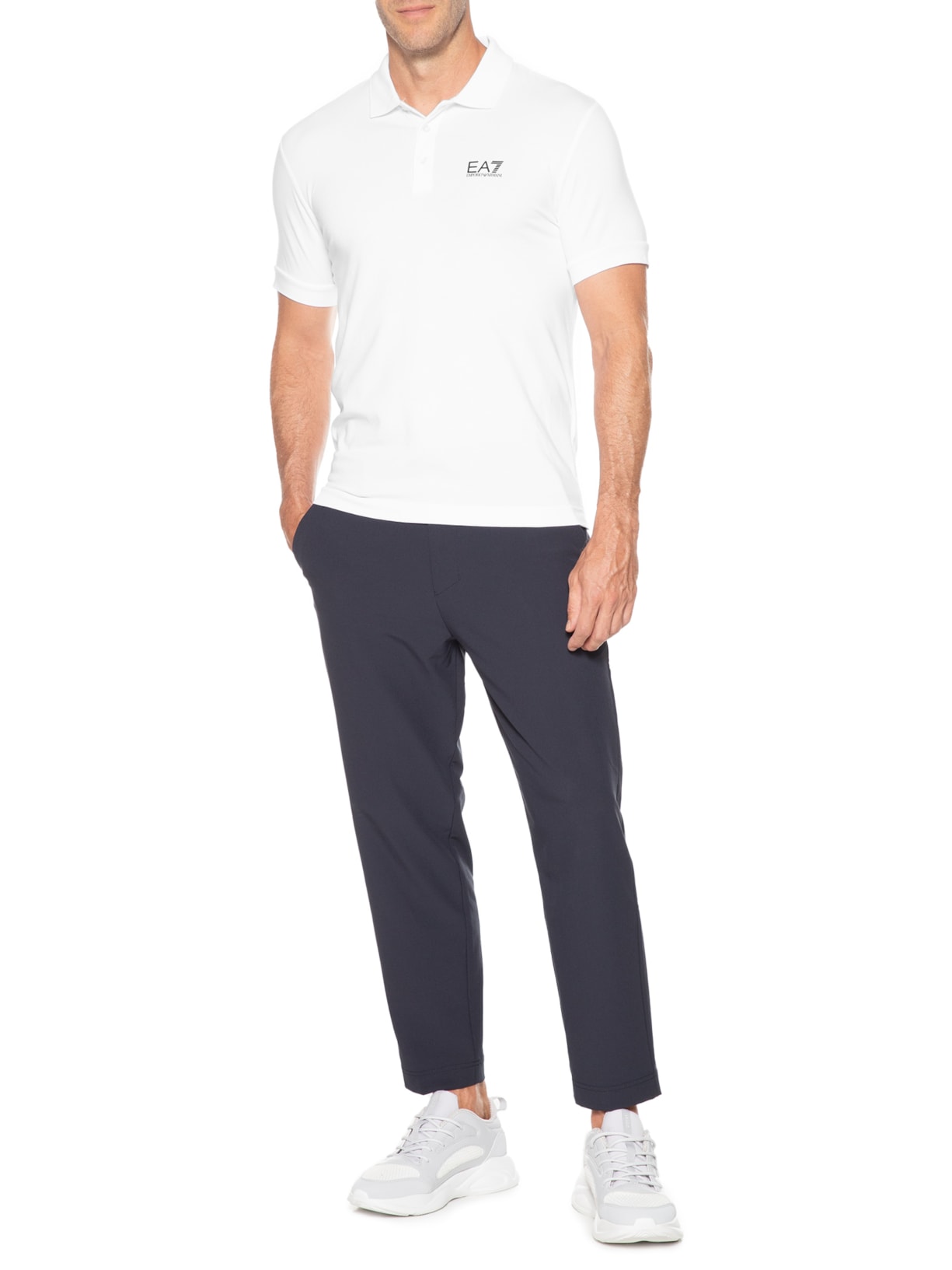 Polo Masculina Slim Fit Train Core Branco Ea7 Emporio Armani