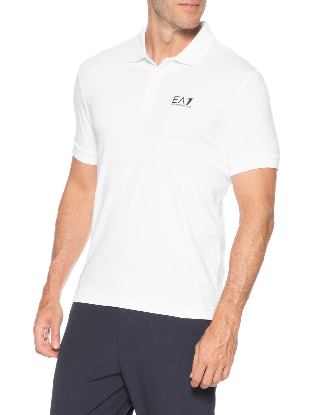 Polo Masculina Slim Fit Train Core Branco Ea7 Emporio Armani
