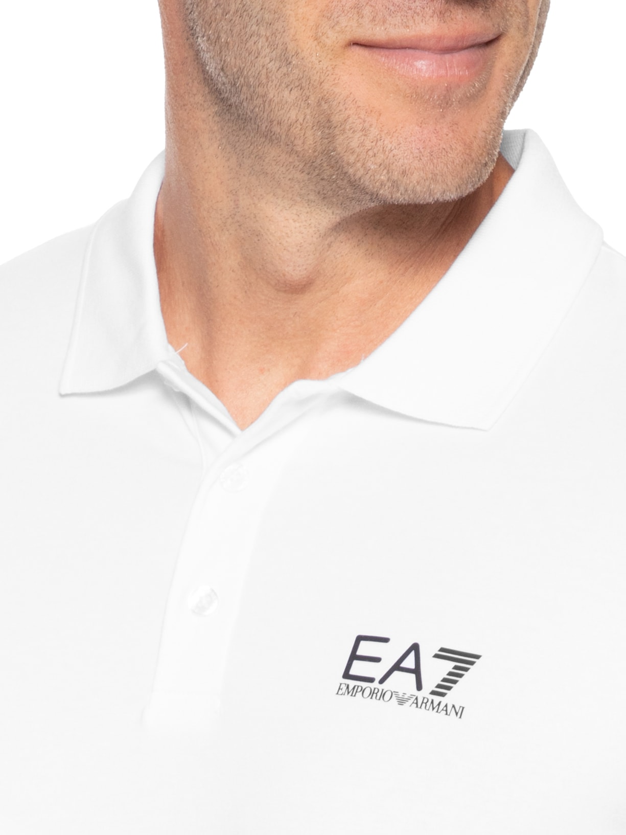 Polo Masculina Slim Fit Train Core Branco Ea7 Emporio Armani