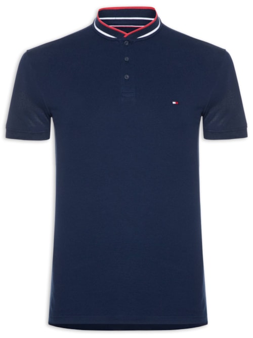 Polo Masculina Slim Gola Portuguesa – Azul
