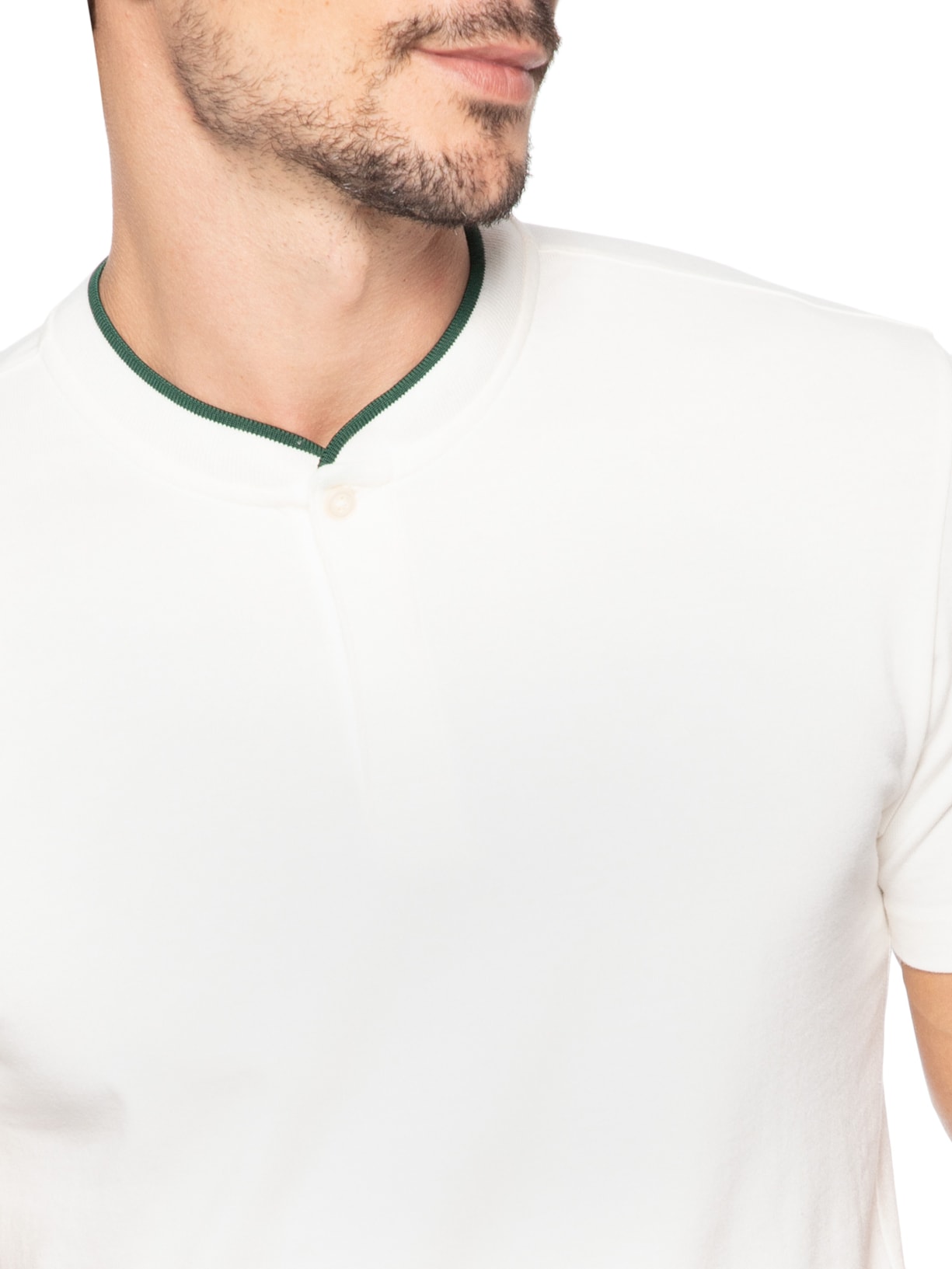 Polo Masculina Slim Gola Portuguesa Branco Calvin Klein