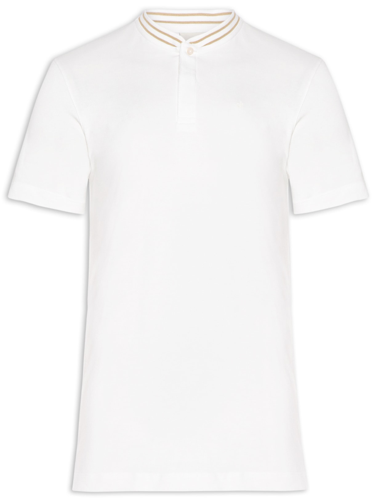 Polo Masculina Slim Gola Portuguesa Off White Calvin Klein - White Label
