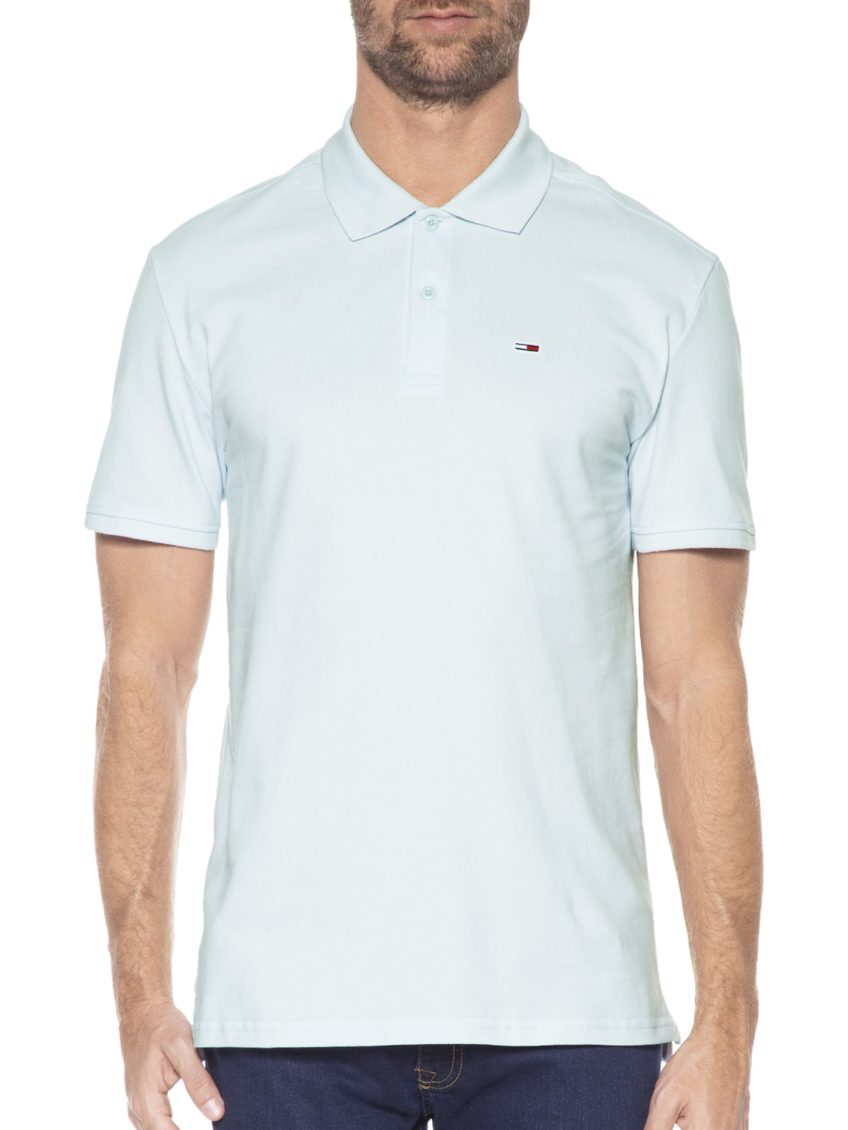 Polo Masculina Slim Placket Azul Tommy Jeans