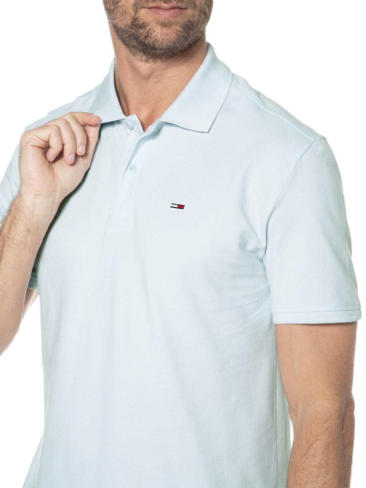 Polo Masculina Slim Placket Azul Tommy Jeans