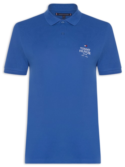 Polo Masculina Stack Chest Reg - Azul
