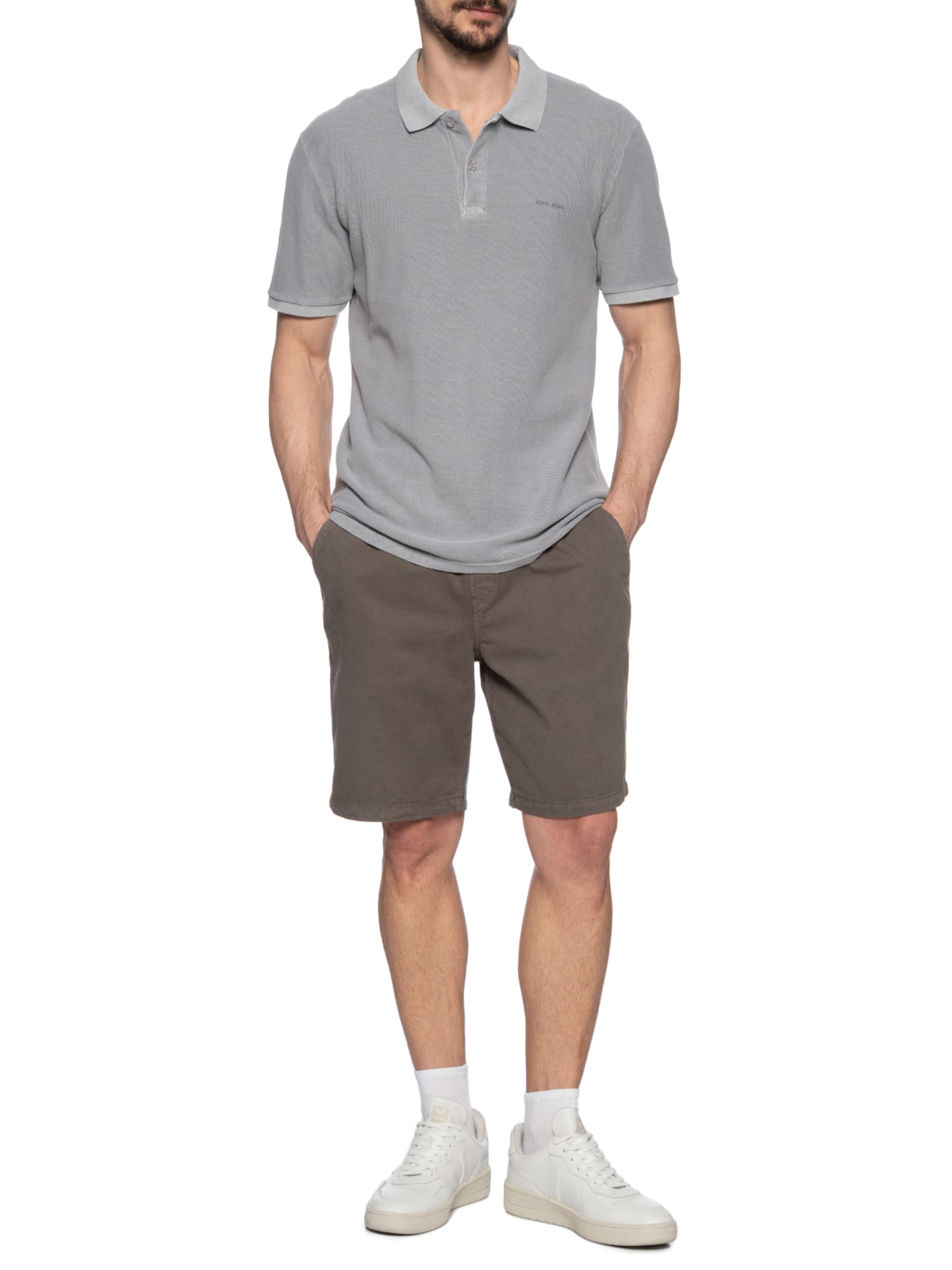 Polo Masculina Stone Cinza John John