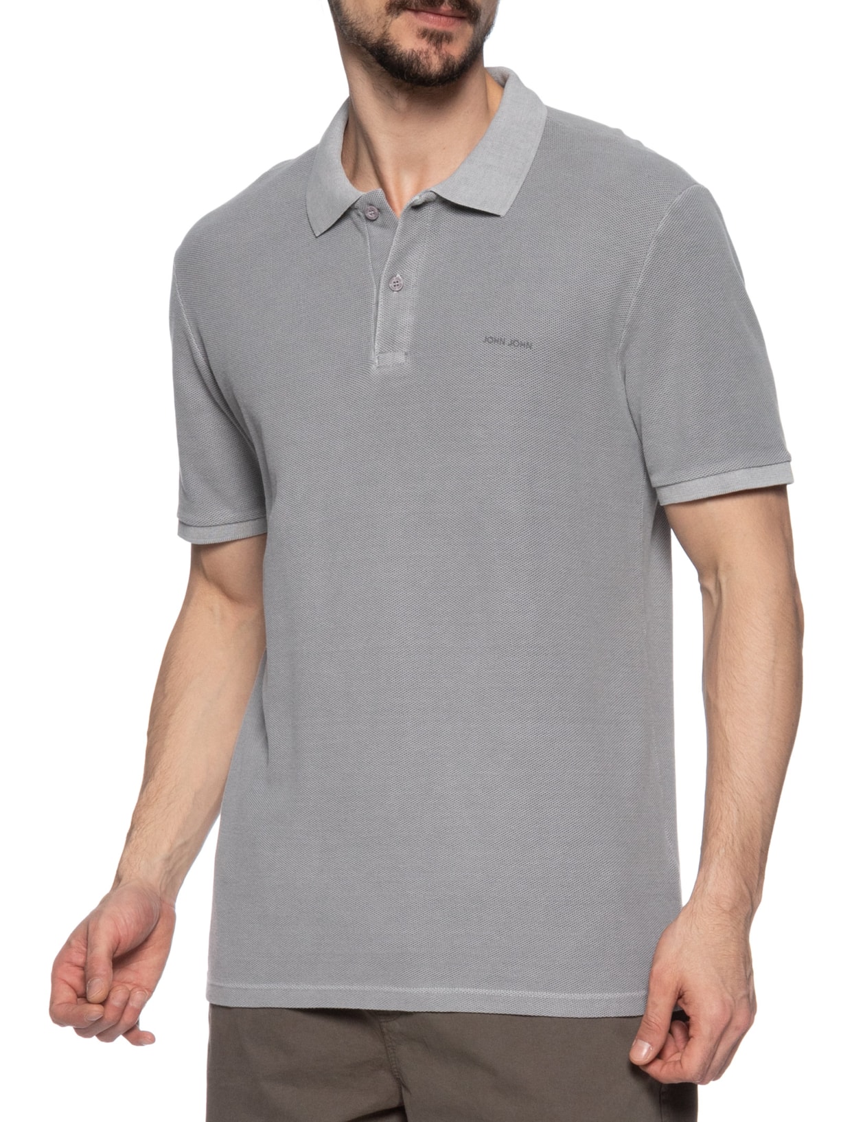 Polo Masculina Stone Cinza John John