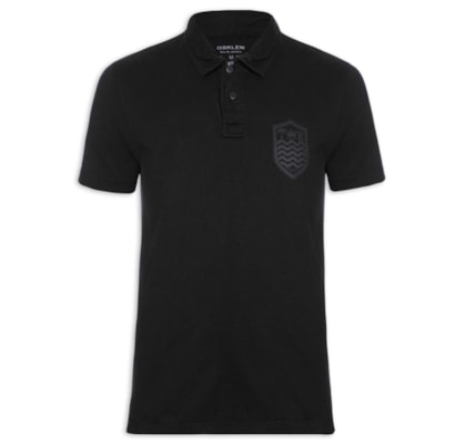 Polo Masculina Stone Manga Curta Colors - Preto