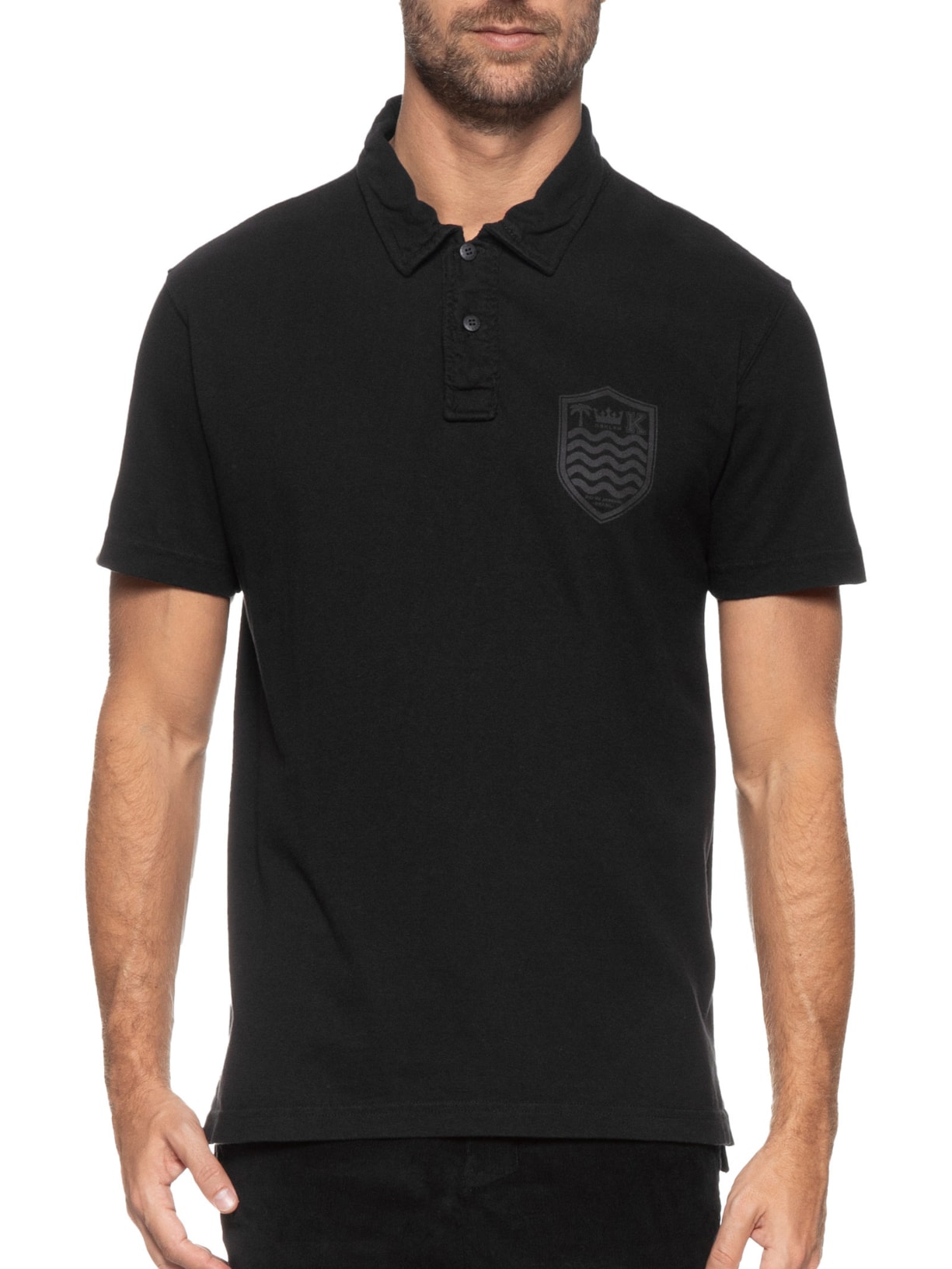 Polo Masculina Stone Manga Curta Colors Preto Osklen