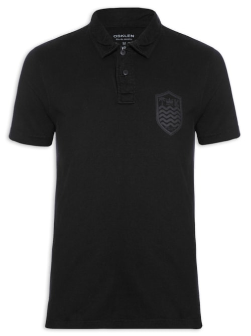 Polo Masculina Stone Manga Curta Colors - Preto