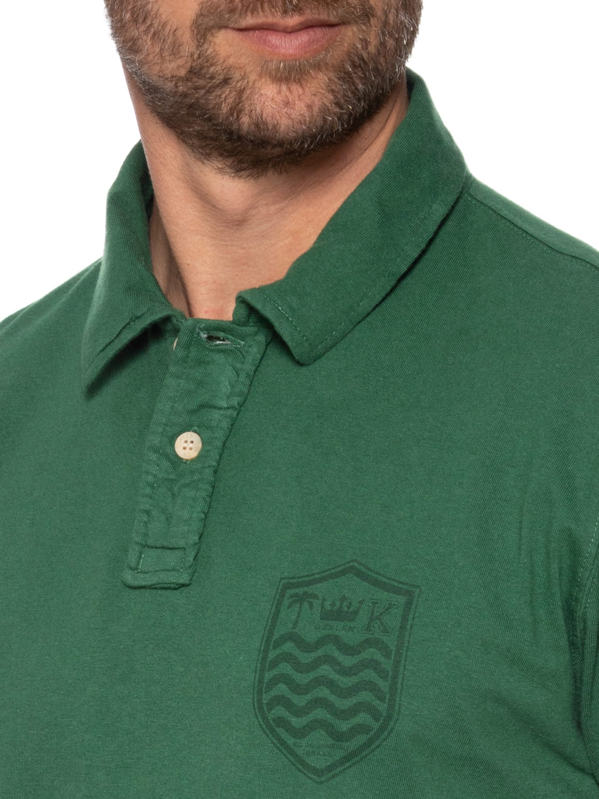 Polo Masculina Stone Manga Curta Colors Verde Osklen