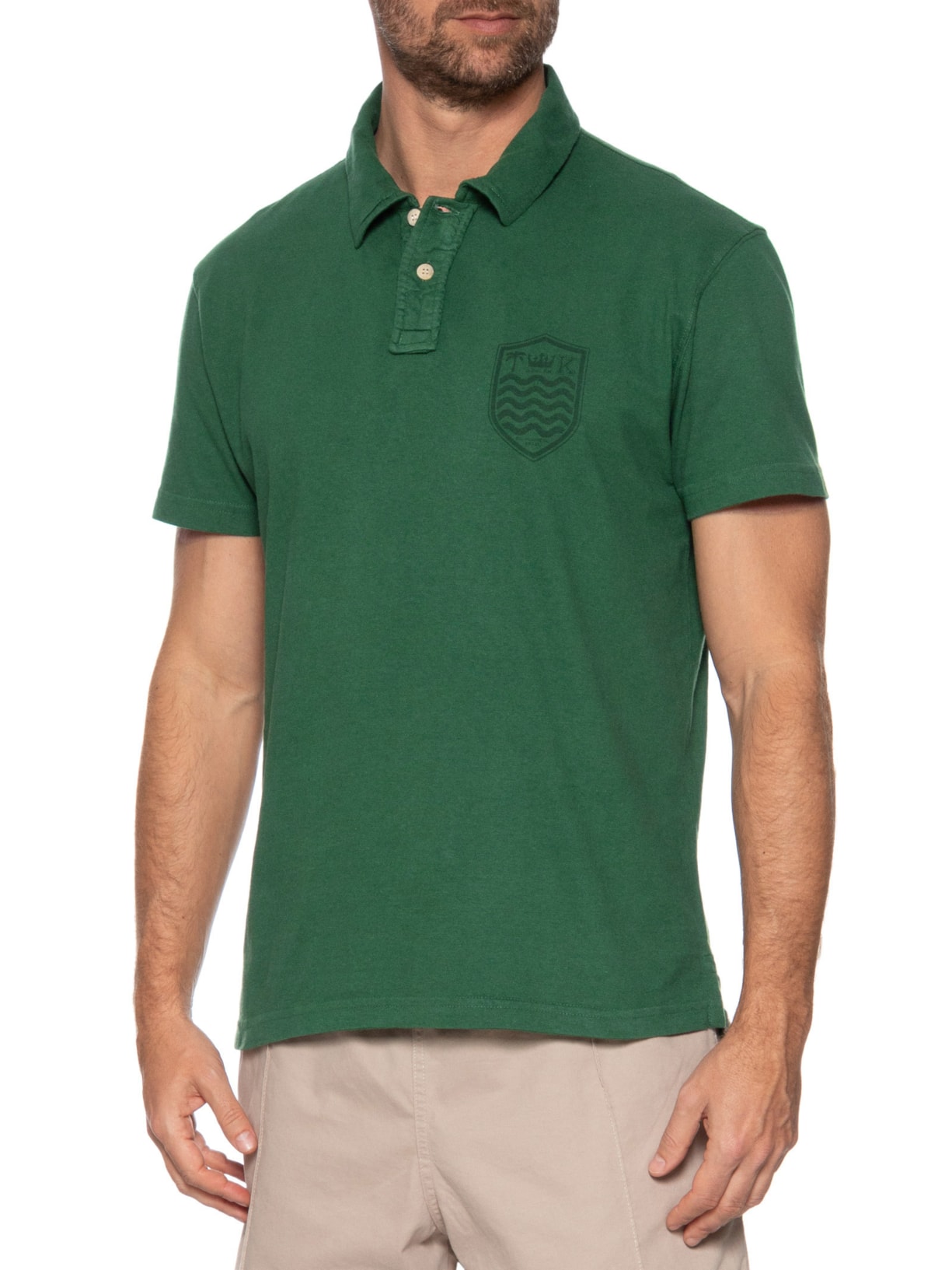 Polo Masculina Stone Manga Curta Colors Verde Osklen
