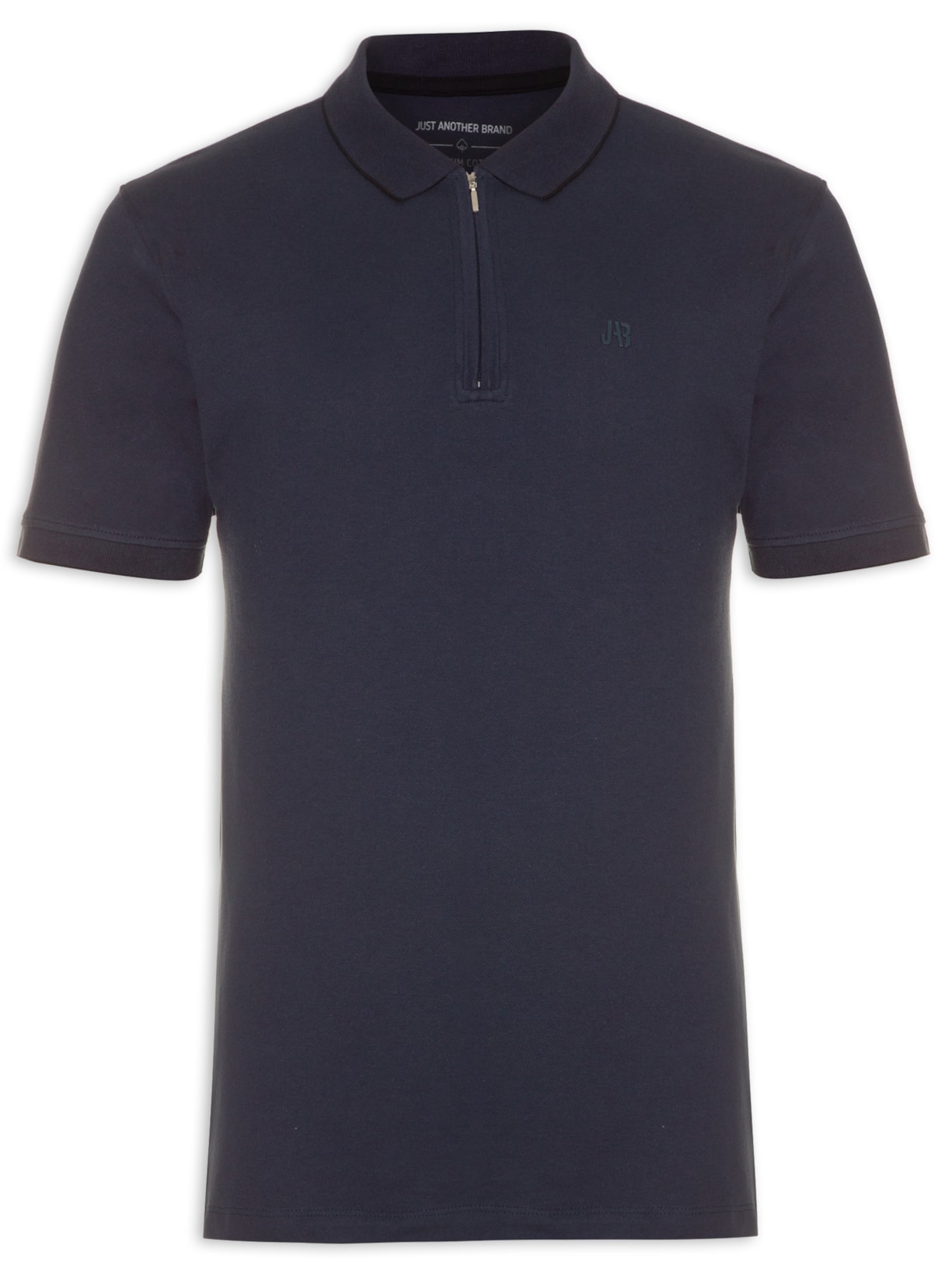 Polo Masculina Stretch Com Zíper - Azul