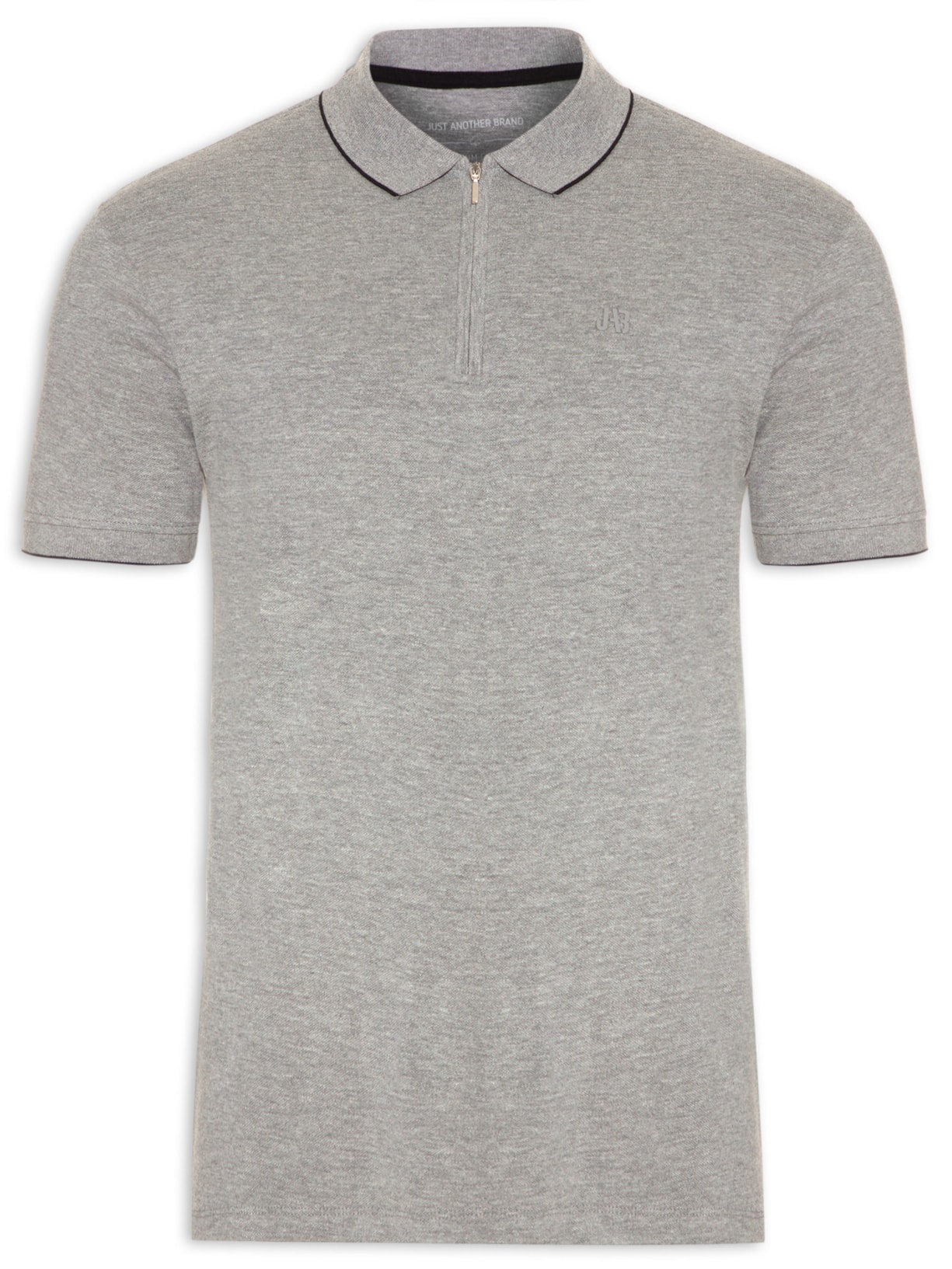 Polo Masculina Stretch Com Zíper - Cinza