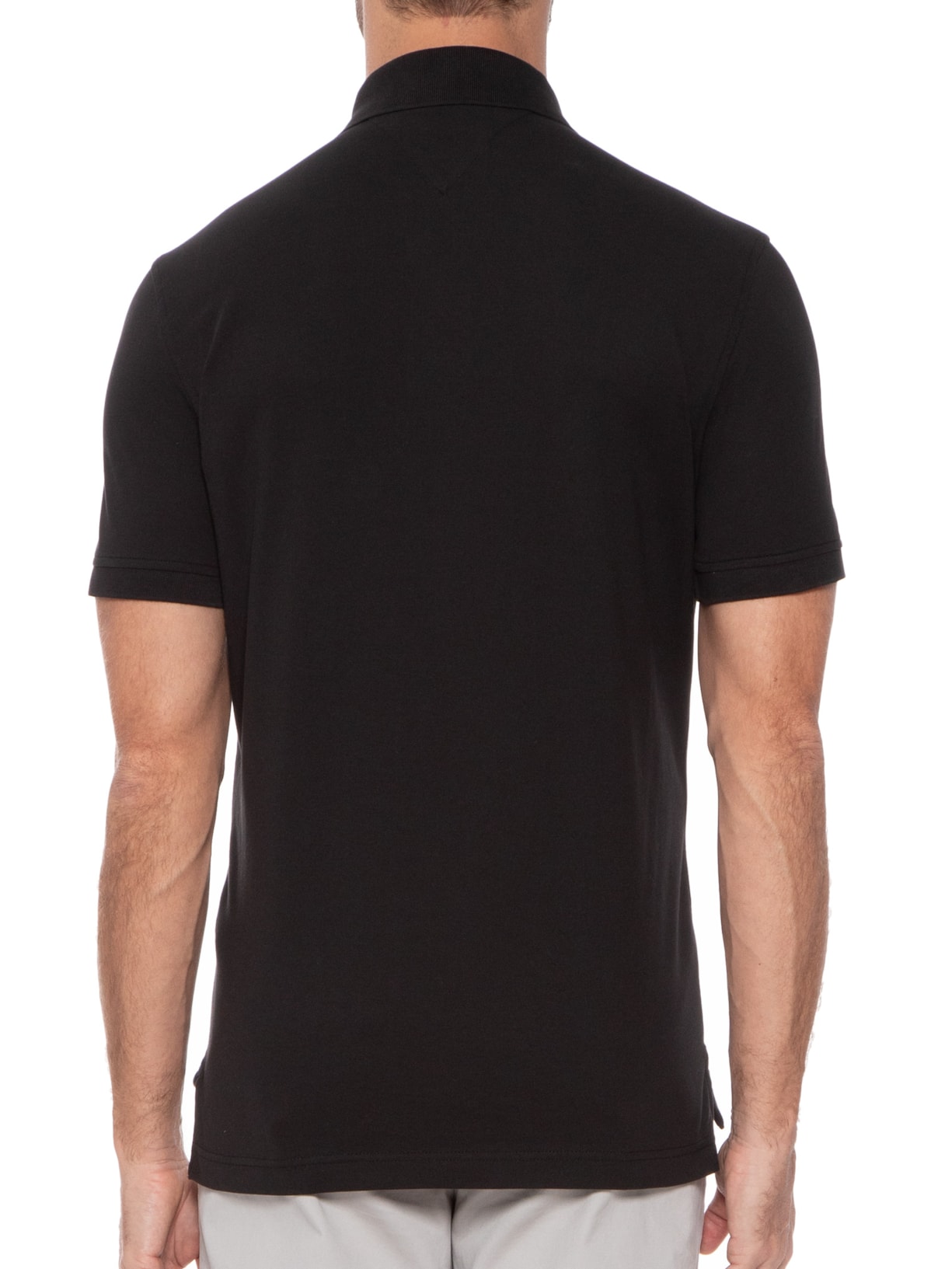 Polo Masculina Stretch Regular Fit Preto Tommy Hilfiger