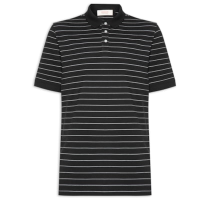 Polo Masculina Stripes Over Pb - Preto