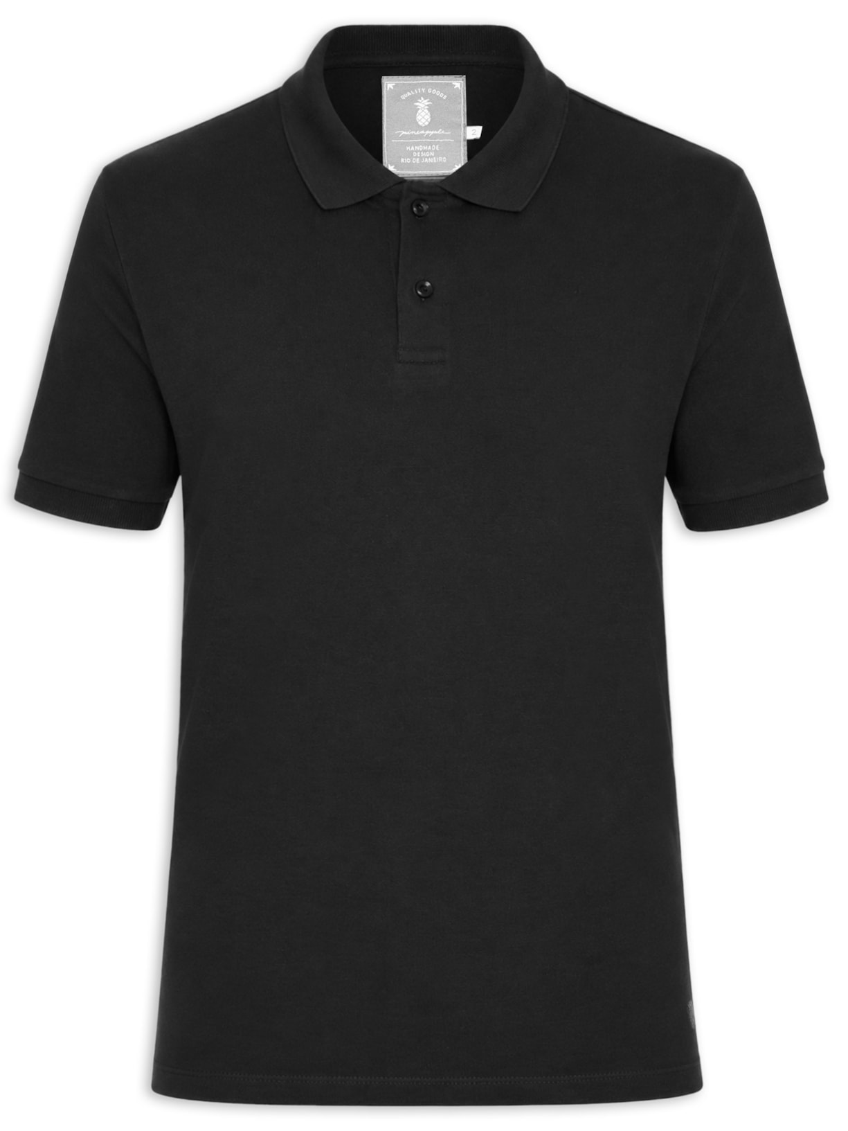 Polo Masculina Suedine Egípcio Preto Pineapple