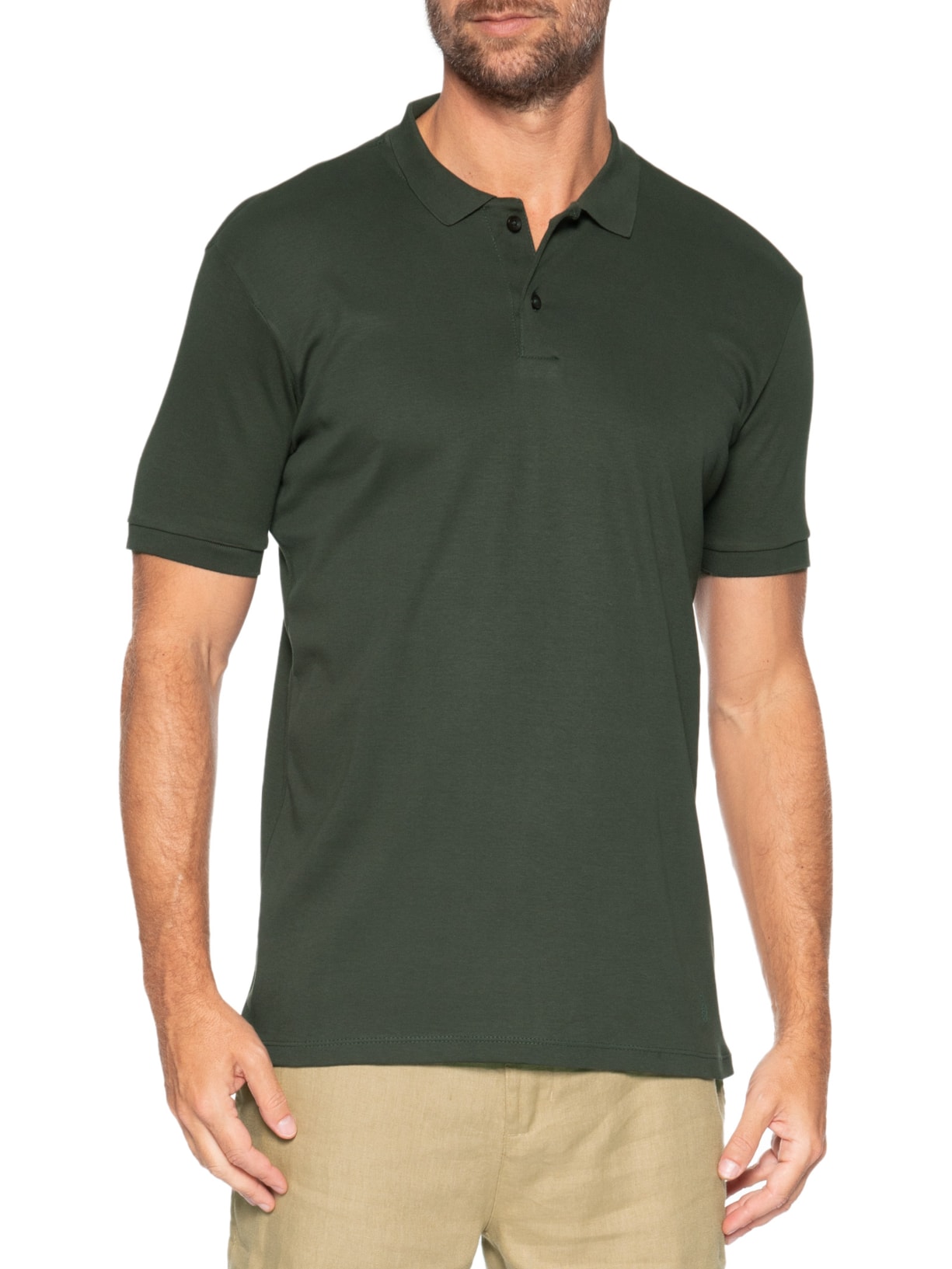 Polo Masculina Suedine Egípcio Verde Pineapple