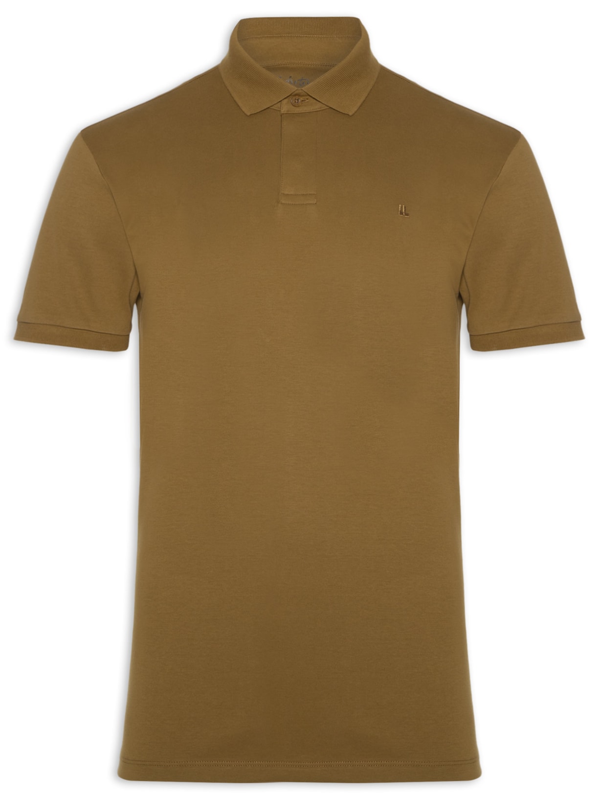 Polo Masculina Suedine Pima - Marrom