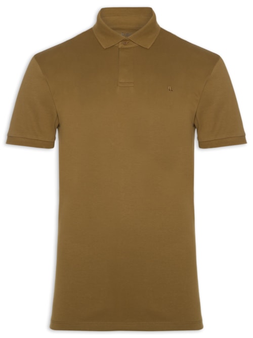 Polo Masculina Suedine Pima - Marrom