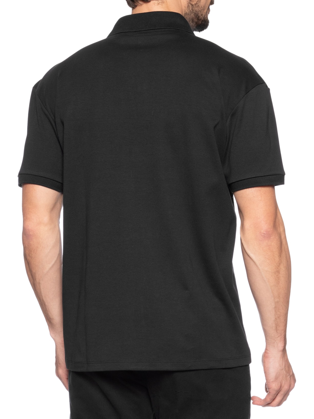 Polo Masculina Suedine Pima Preto Foxton