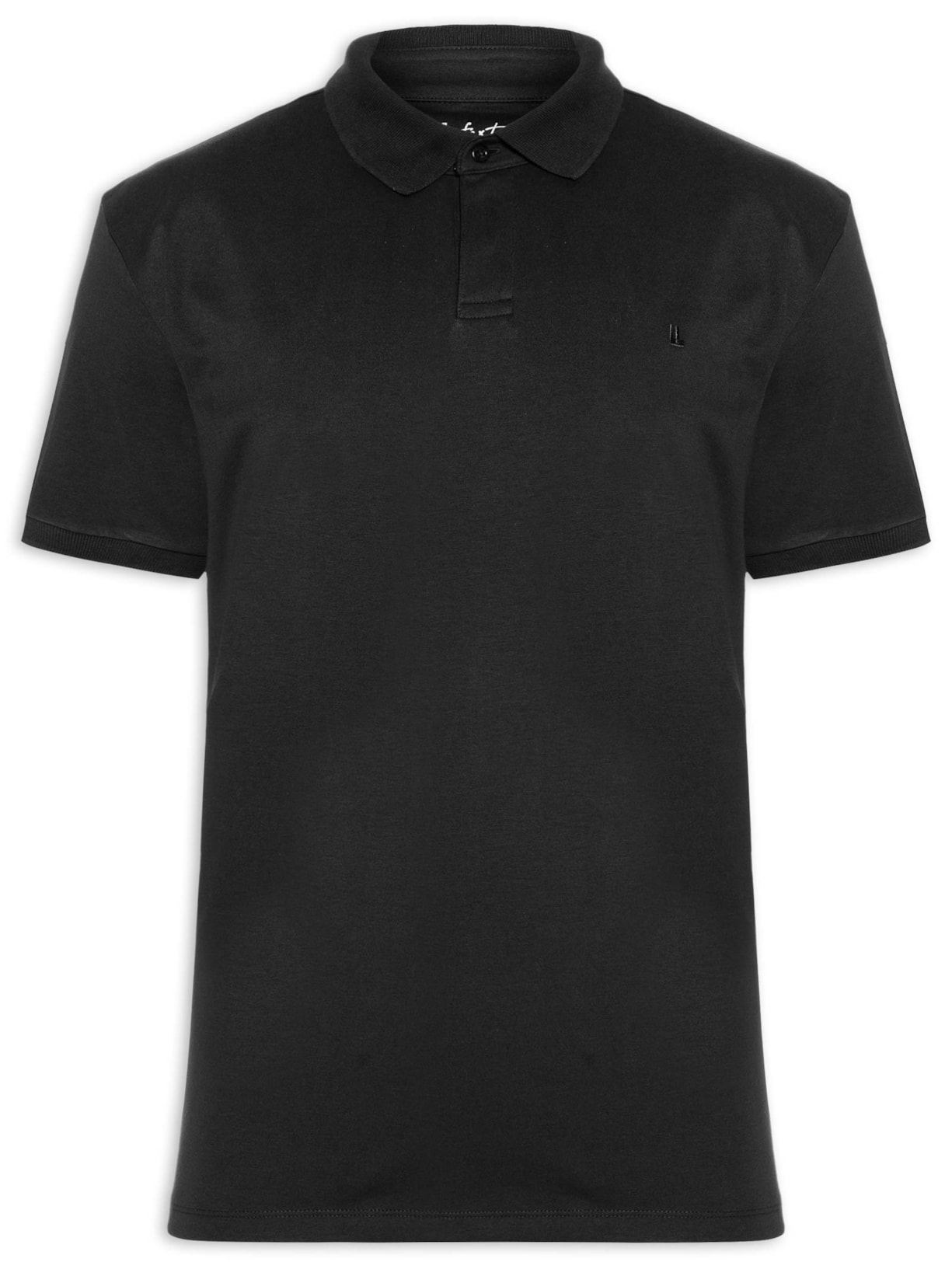 Polo Masculina Suedine Pima Preto Foxton