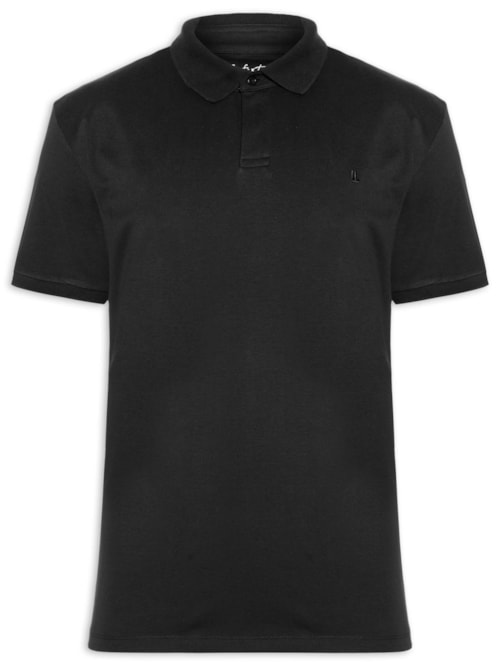 Polo Masculina Suedine Pima - Preto
