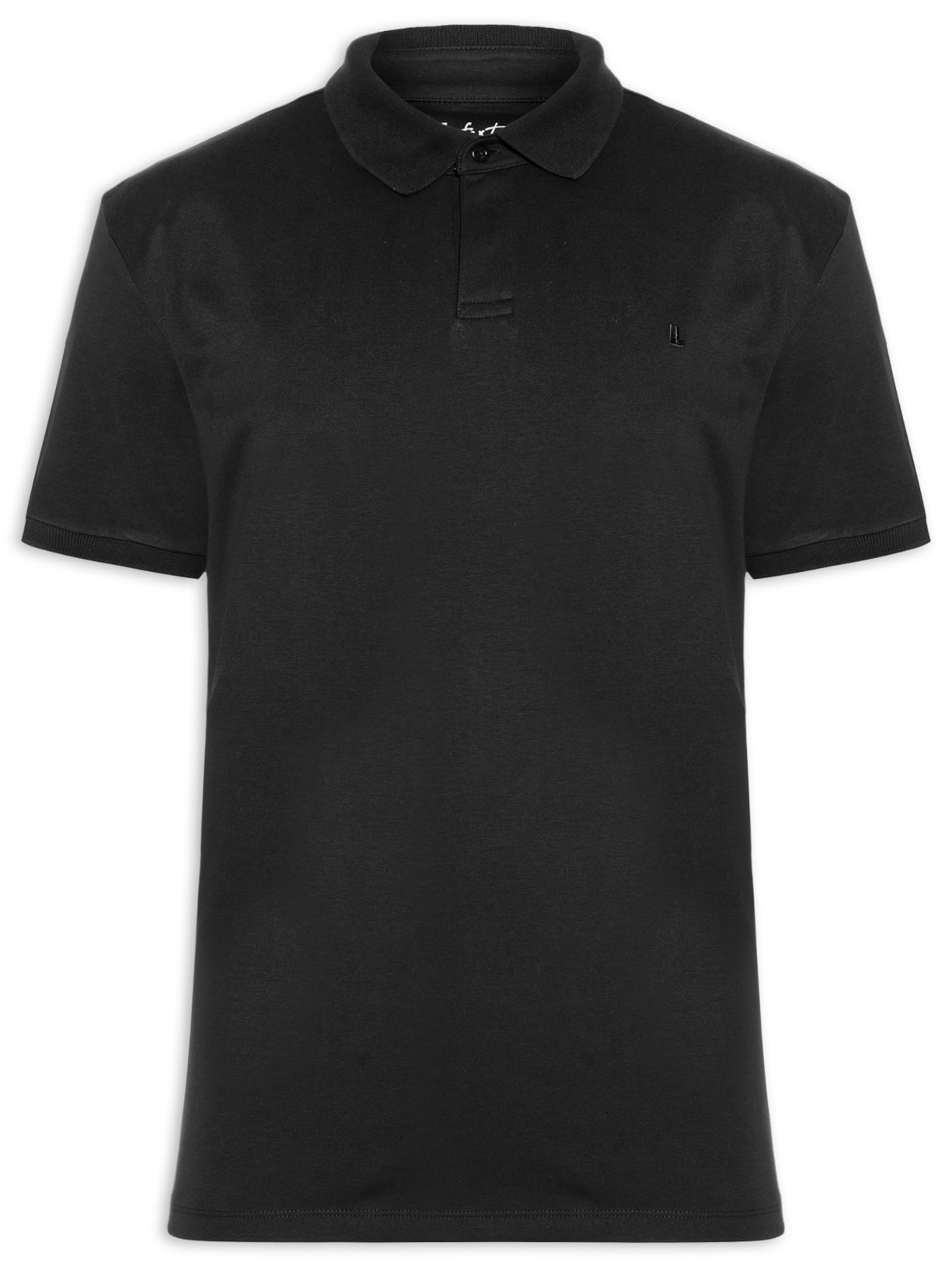 Polo Masculina Suedine Pima - Preto
