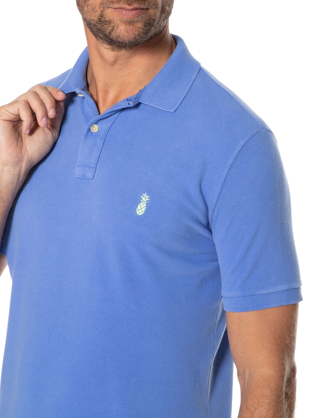 Polo Masculina Summer Azul Pineapple