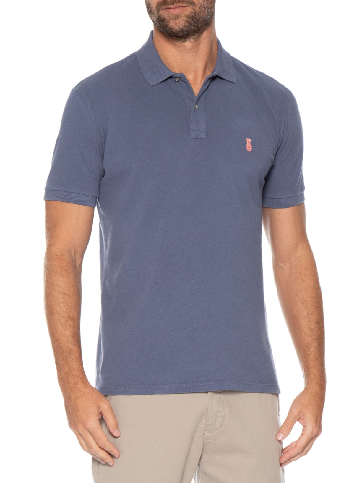 Polo Masculina Summer Azul Pineapple