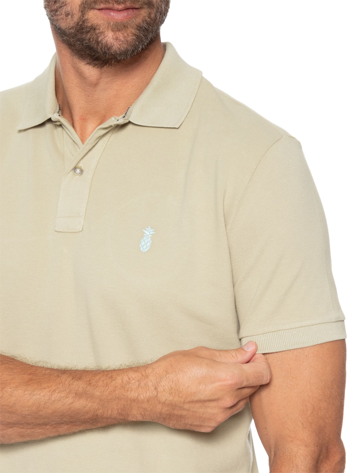 Polo Masculina Summer Bege Pineapple