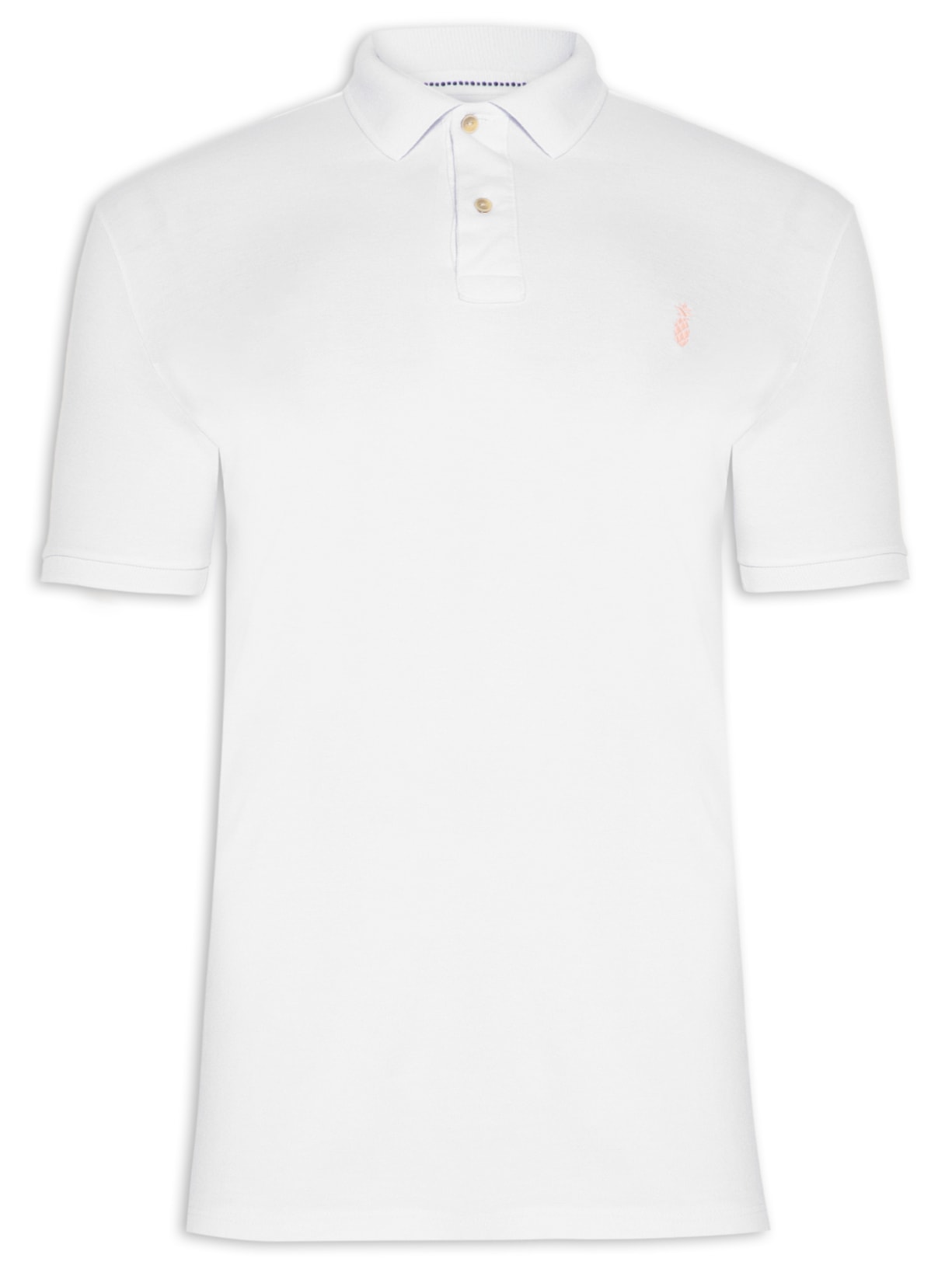 Polo Masculina Summer Branco Pineapple