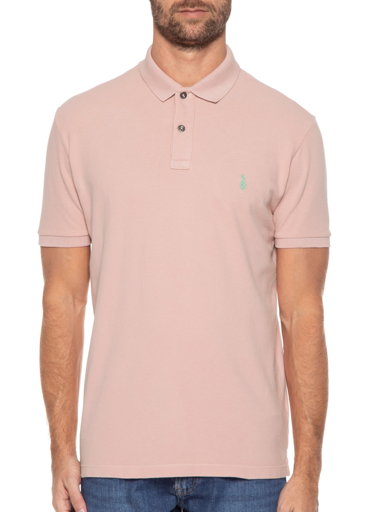 Polo Masculina Summer Rosa Pineapple