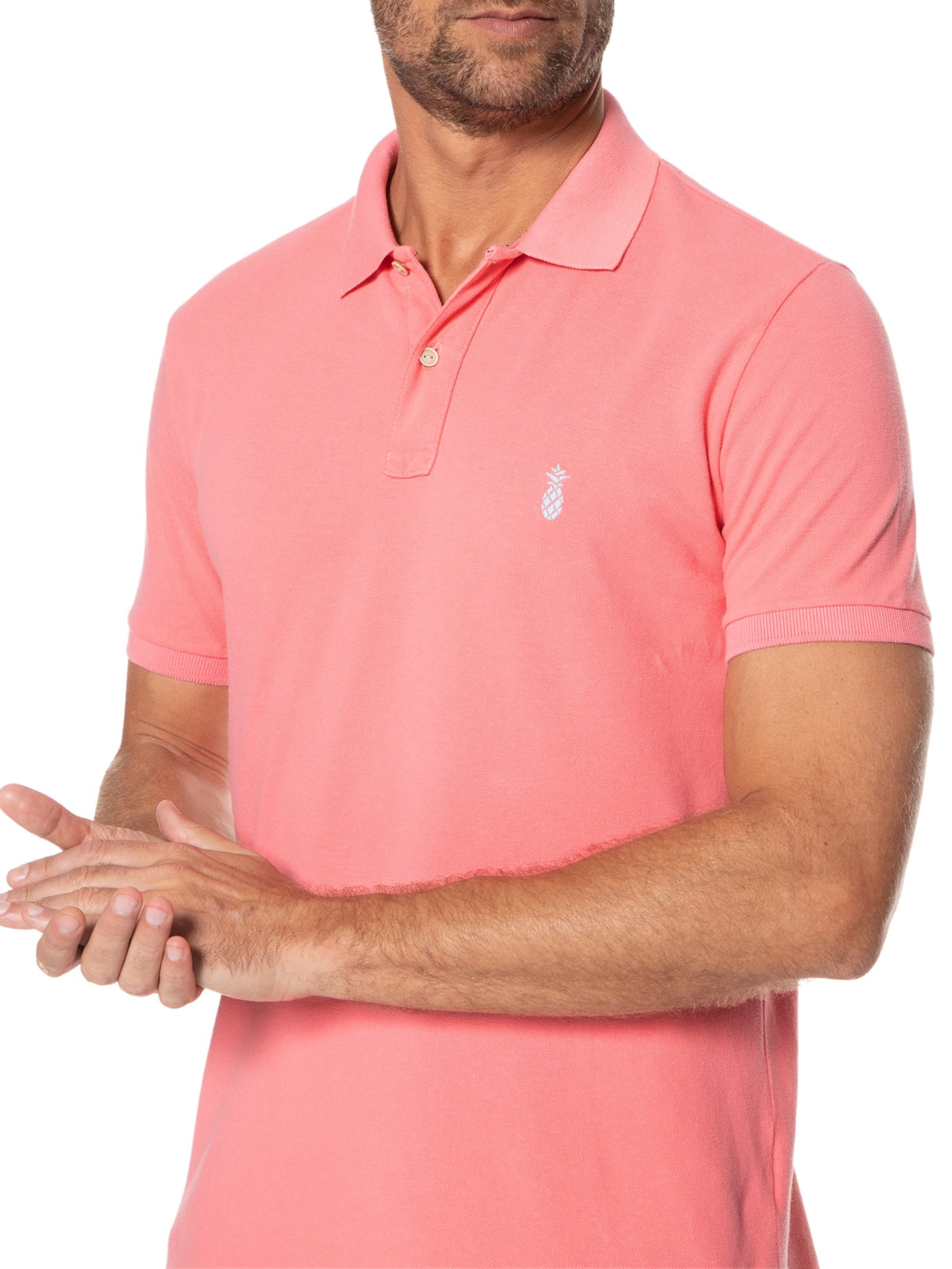 Polo Masculina Summer Rosa Pineapple