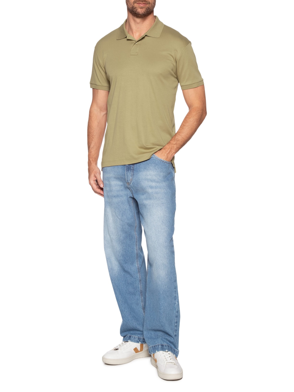 Polo Masculina Supersoft Bege Osklen