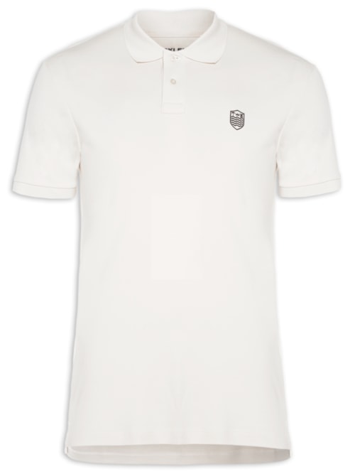 Polo Masculina Supersoft Brasão - Branco