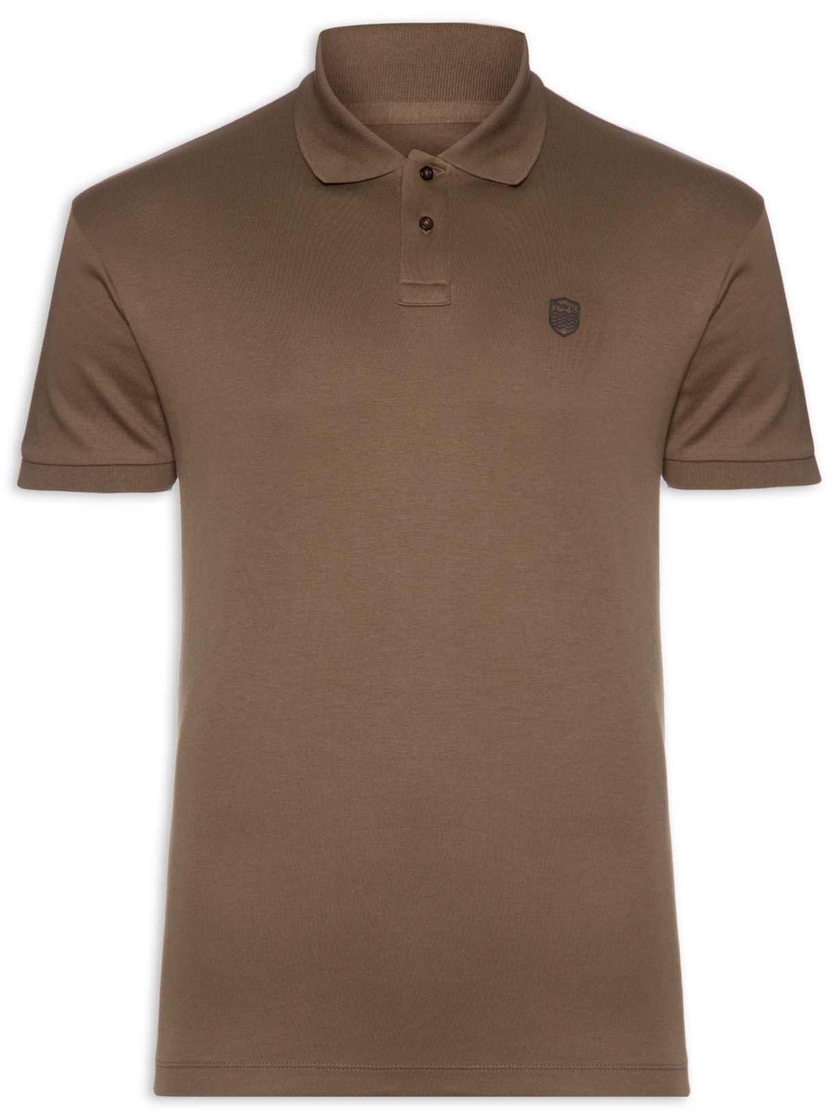 Polo Masculina Supersoft Brasão - Marrom