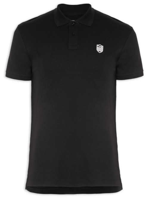 Polo Masculina Supersoft Brasão - Preto